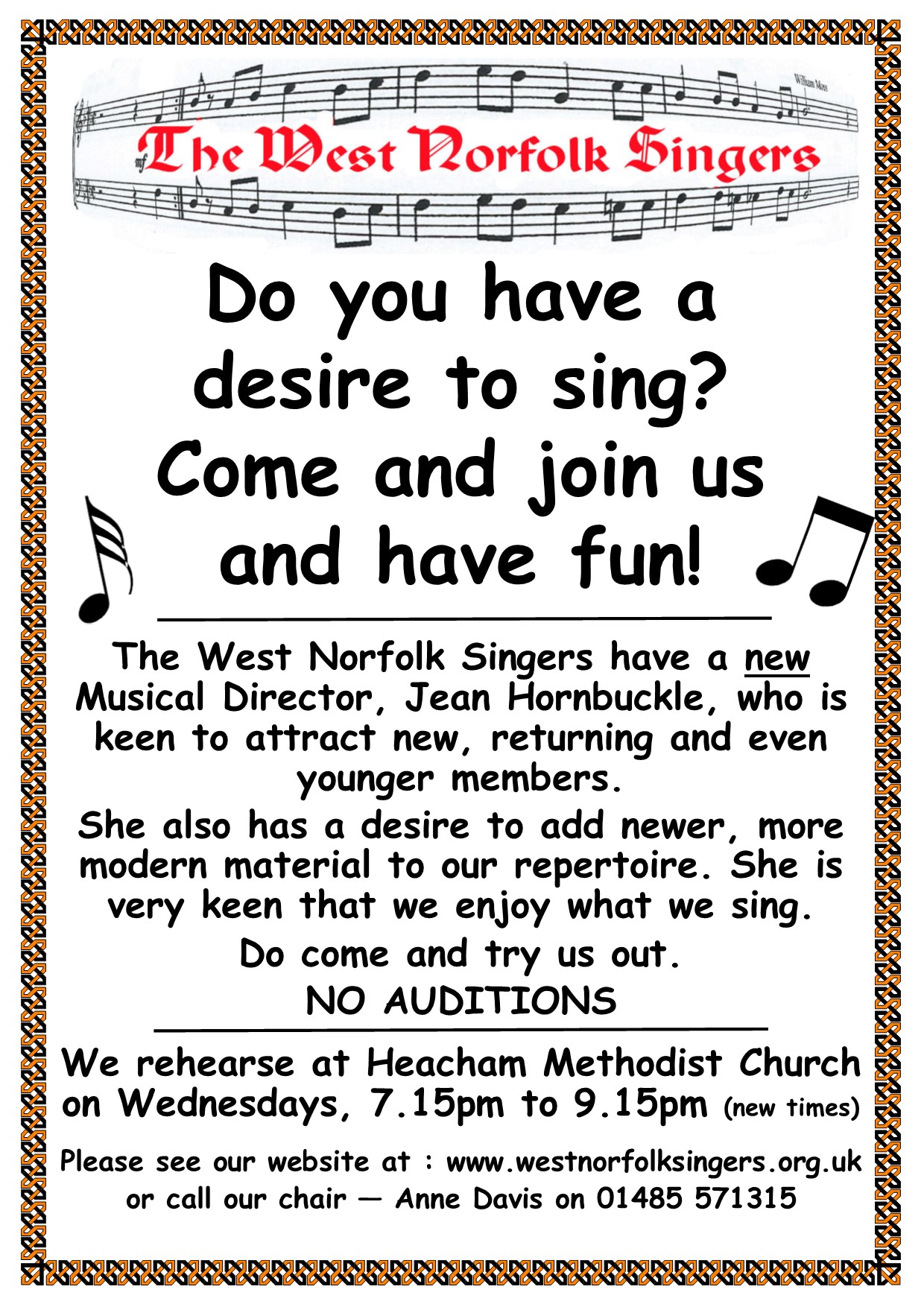 New Singers Appeal poster